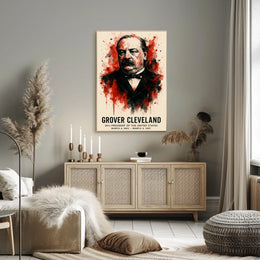 Grover Cleveland Watercolor Art: Historical or Presidential Poster