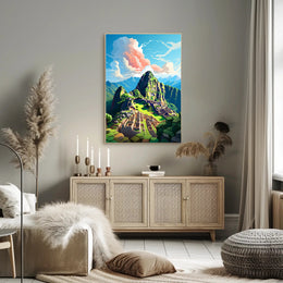 Machu Picchu A Digital Impression Poster