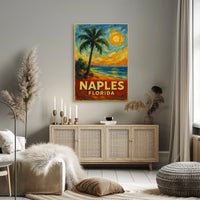 Naples Florida Brushstroke Art Poster