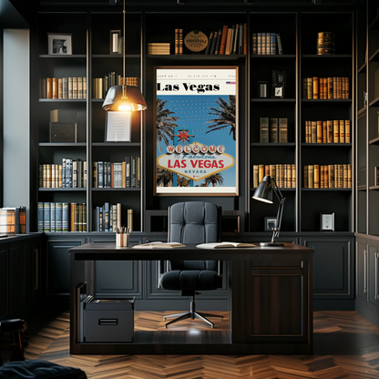 Vintage Poster Las Vegas Sign Daytime