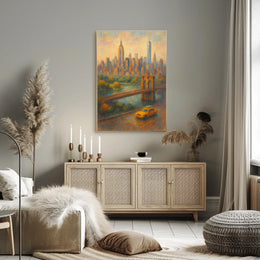 New York City Poster Modern Travel Skyline Wall Art