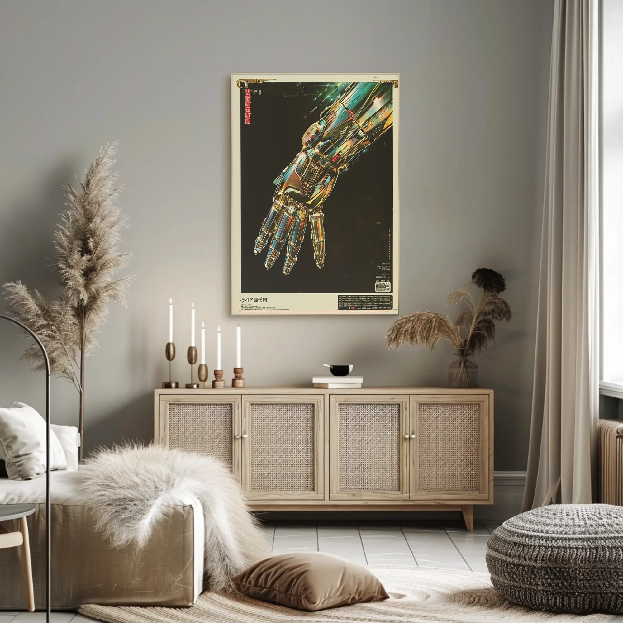 Futuristic Robotic Hand Art Print Poster for Home Decor PosterGoat