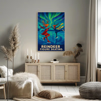 Joyful Reindeer Figure Skating Fantasy Poster