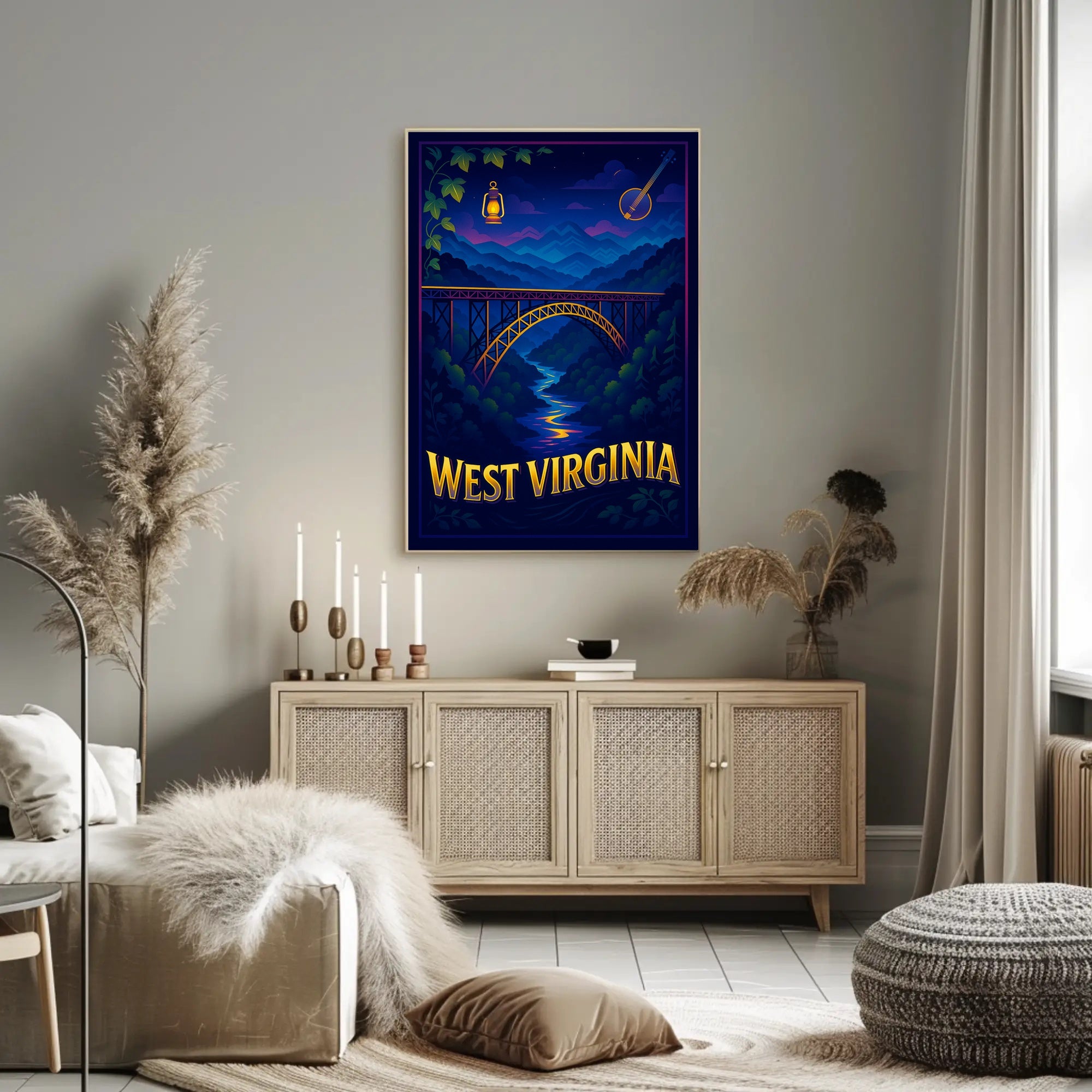 West Virginia Scenic Twilight Travel Poster
