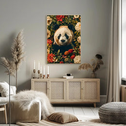 Panda in Bloom Wall Art Decor Print