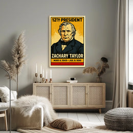 Zachary Taylor 12th President of the United States Inked Comic Style Poster