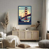 Iconic Bridge Illustration Poster