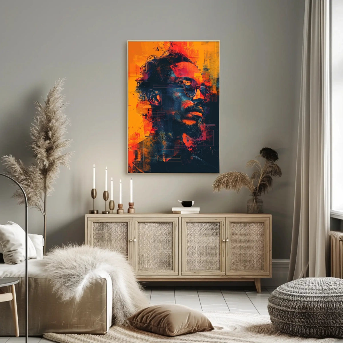 Vibrant Abstract Portrait Abstract Poster
