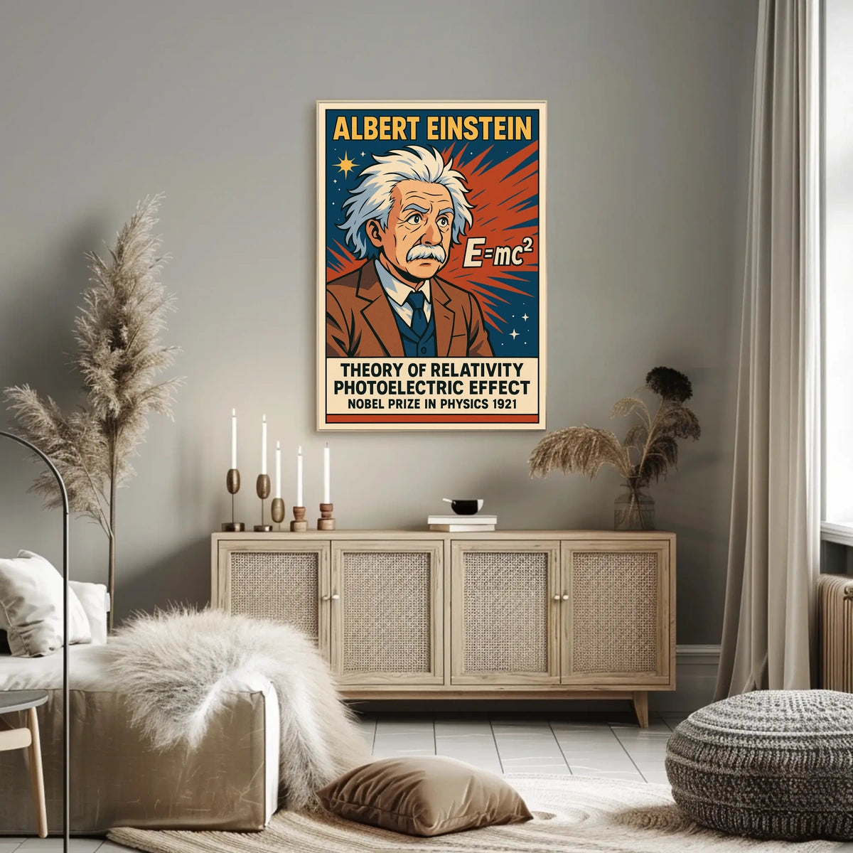 Albert Einstein Nobel Physics Vintage Poster