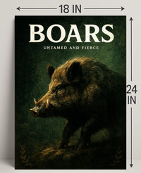 Boars Untamed and Fierce Poster PosterGoat