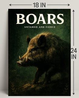 Boars Untamed and Fierce Poster PosterGoat