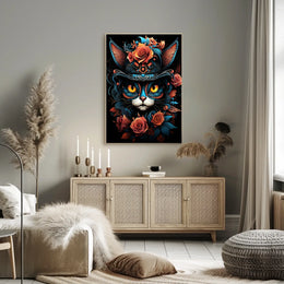 Whimsical Cat Art in Fantasy or Mythology Poster