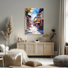 North Macedonia Skopje Old Bazaar Street Scene Poster
