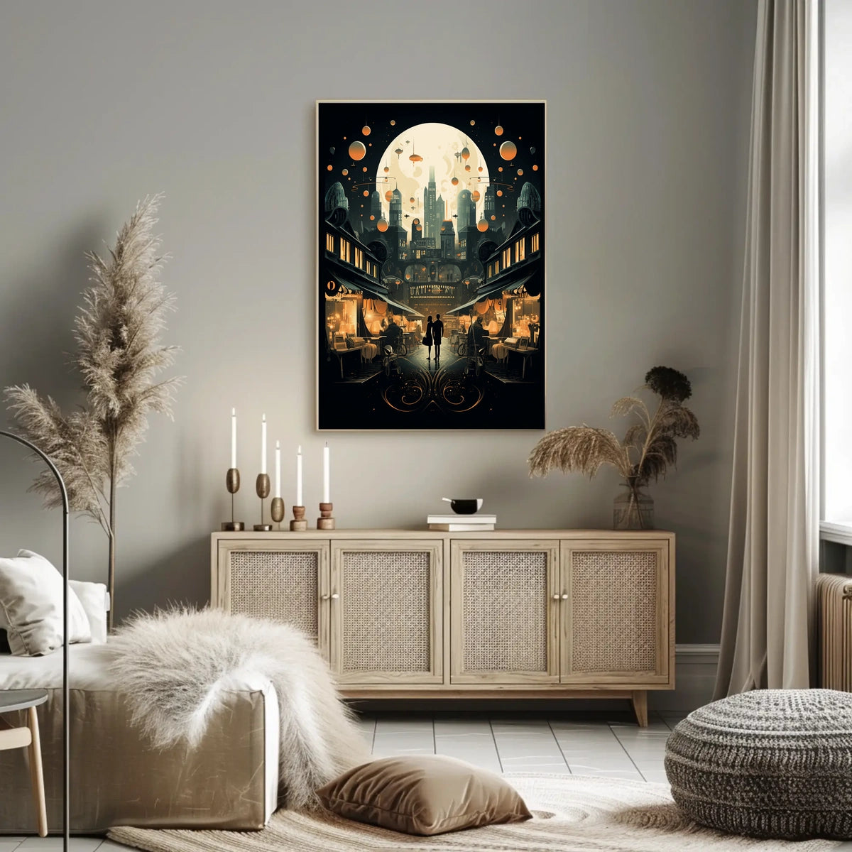 Moonlit Metropolis Poster