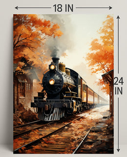 Autumn Train Journey Poster