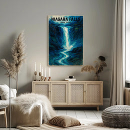 Niagara Falls Adventure Travel Poster Modern Wall Art