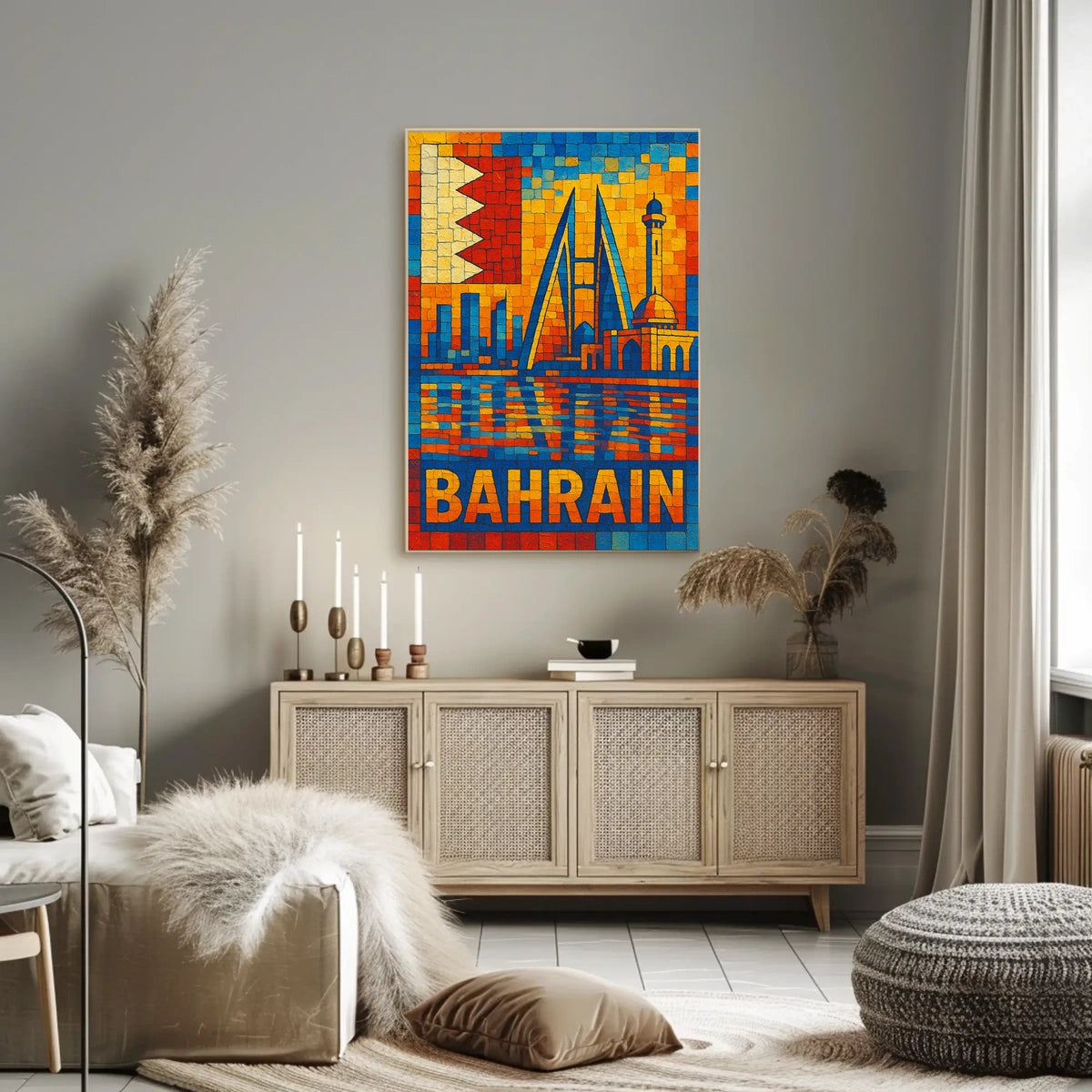 Bahrain Mosaic Art Poster