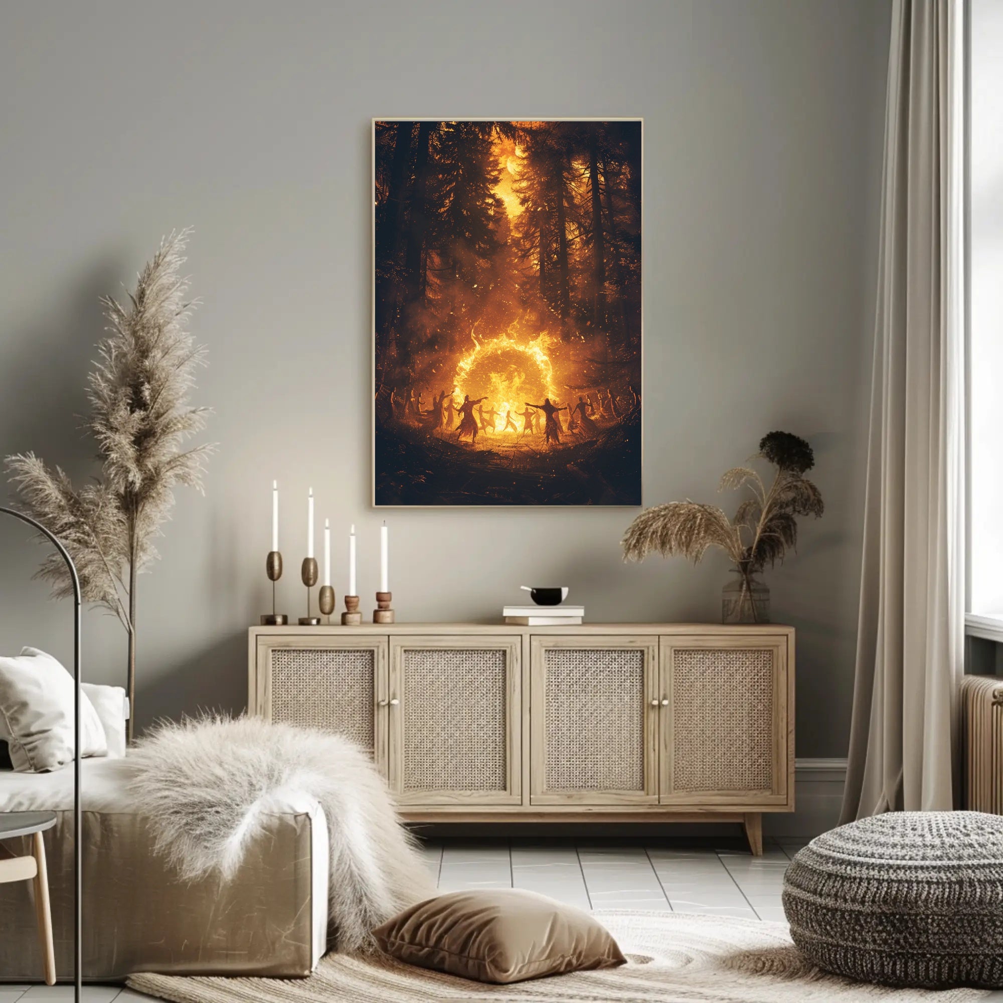 Mystical Forest Ritual at Night Fantasy or Mythology Poster PosterGoat