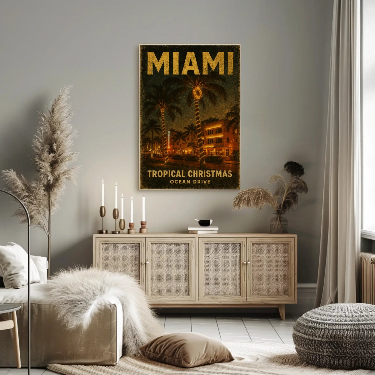 Miami Tropical Christmas Poster