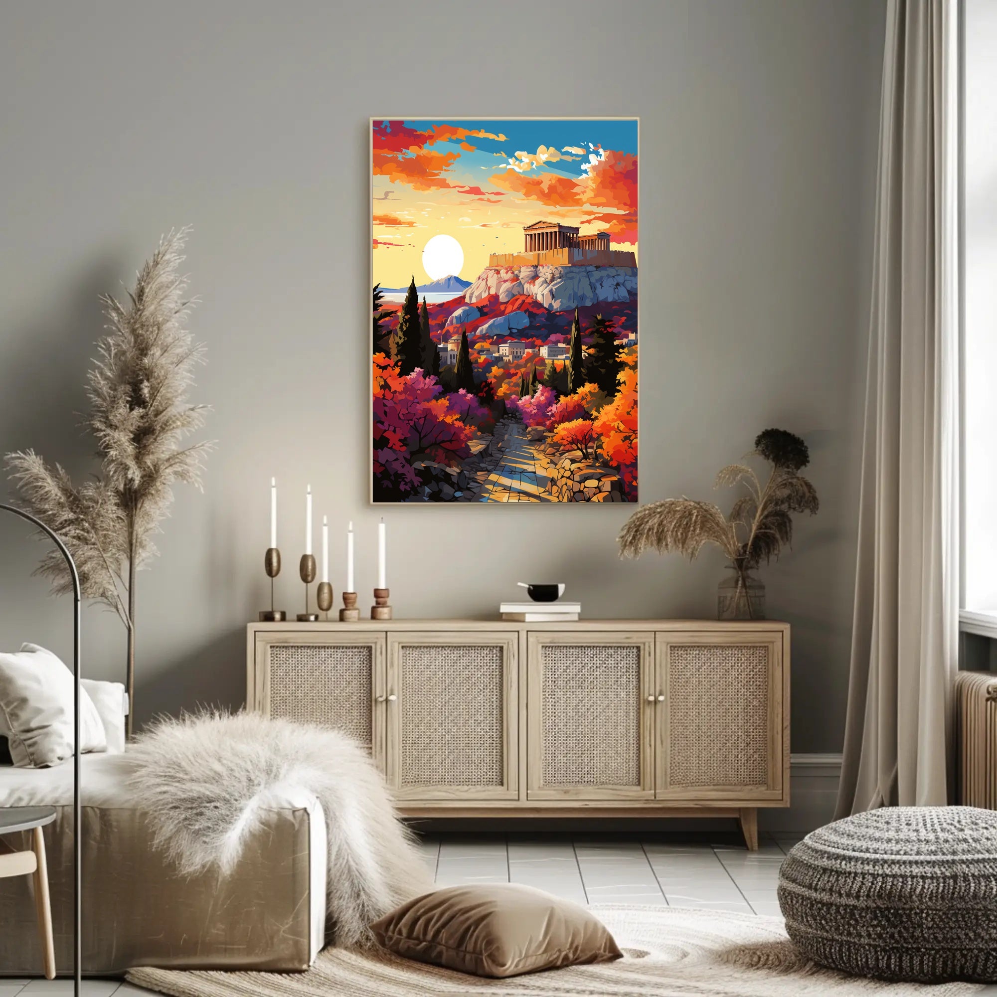 Sunset Over The Acropolis Poster
