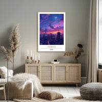 Tokyo Skytree at Twilight Urban Cityscape Poster