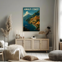 Amalfi Coast Poster Wall Art 18x24 Coastal Decor Print