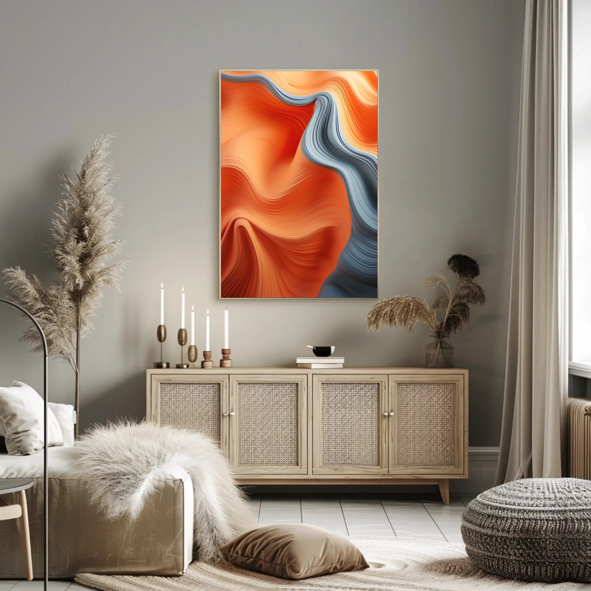 Vibrant Flowing Abstract Design: Artistic Poster