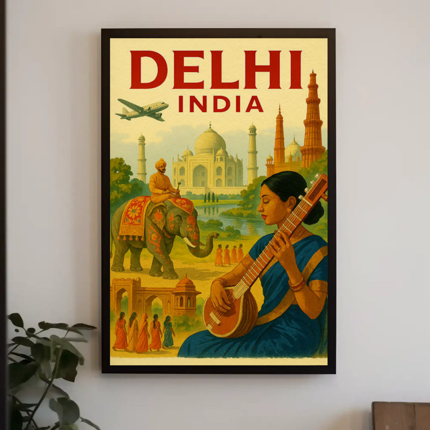 Delhi India Taj Mahal Culture Travel Poster