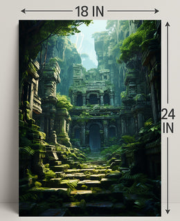 Ancient Jungle Ruins Poster