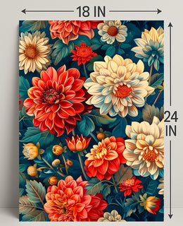 Vibrant Floral Garden Artistic Masterpiece Poster