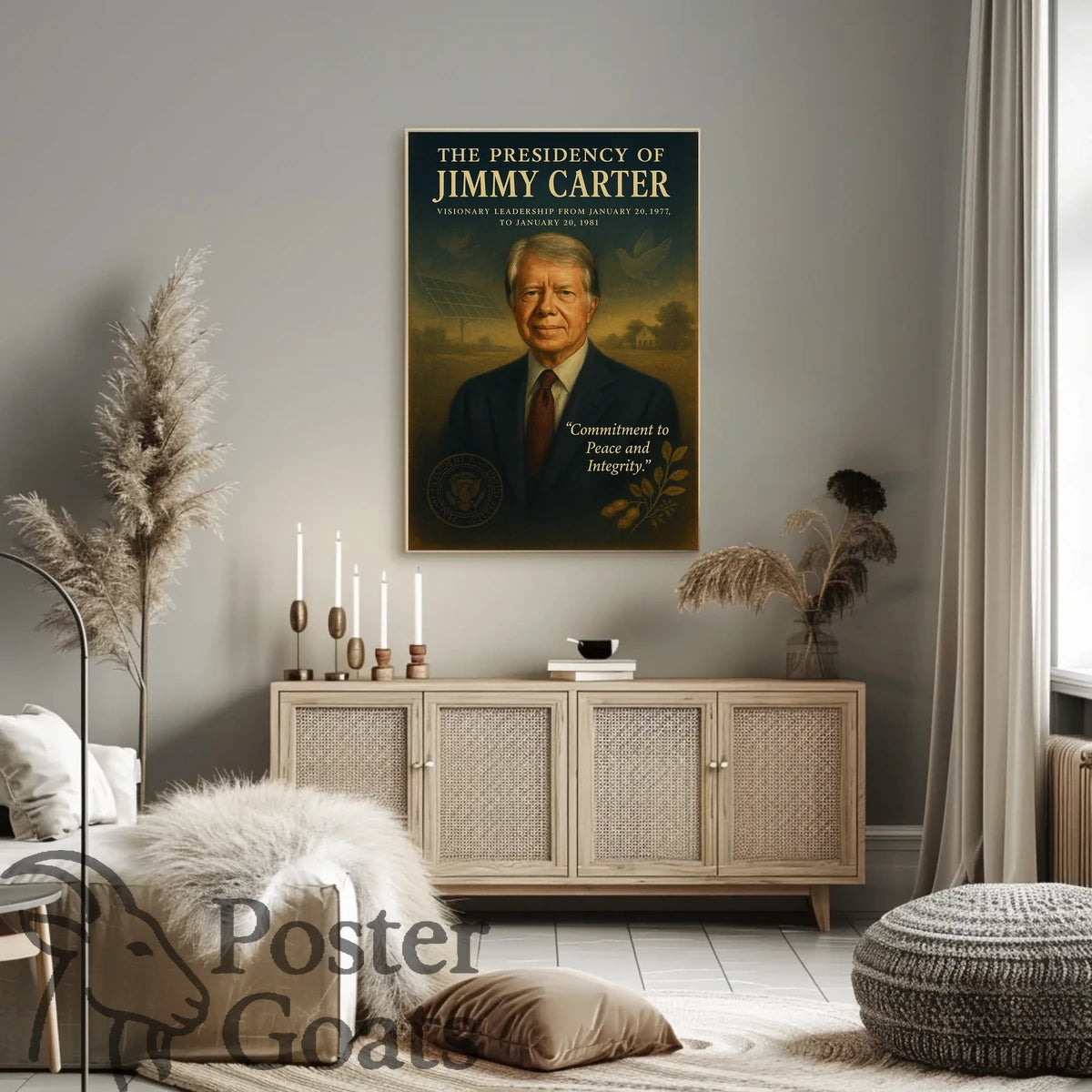 Jimmy Carter Era Vintage Historical or Presidential Poster