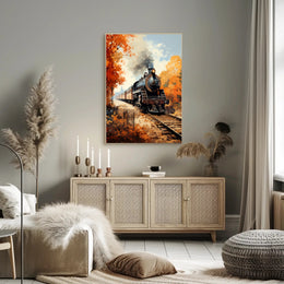 Autumn Journey By Train Poster