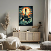 Lighthouse At Sea Poster PosterGoat