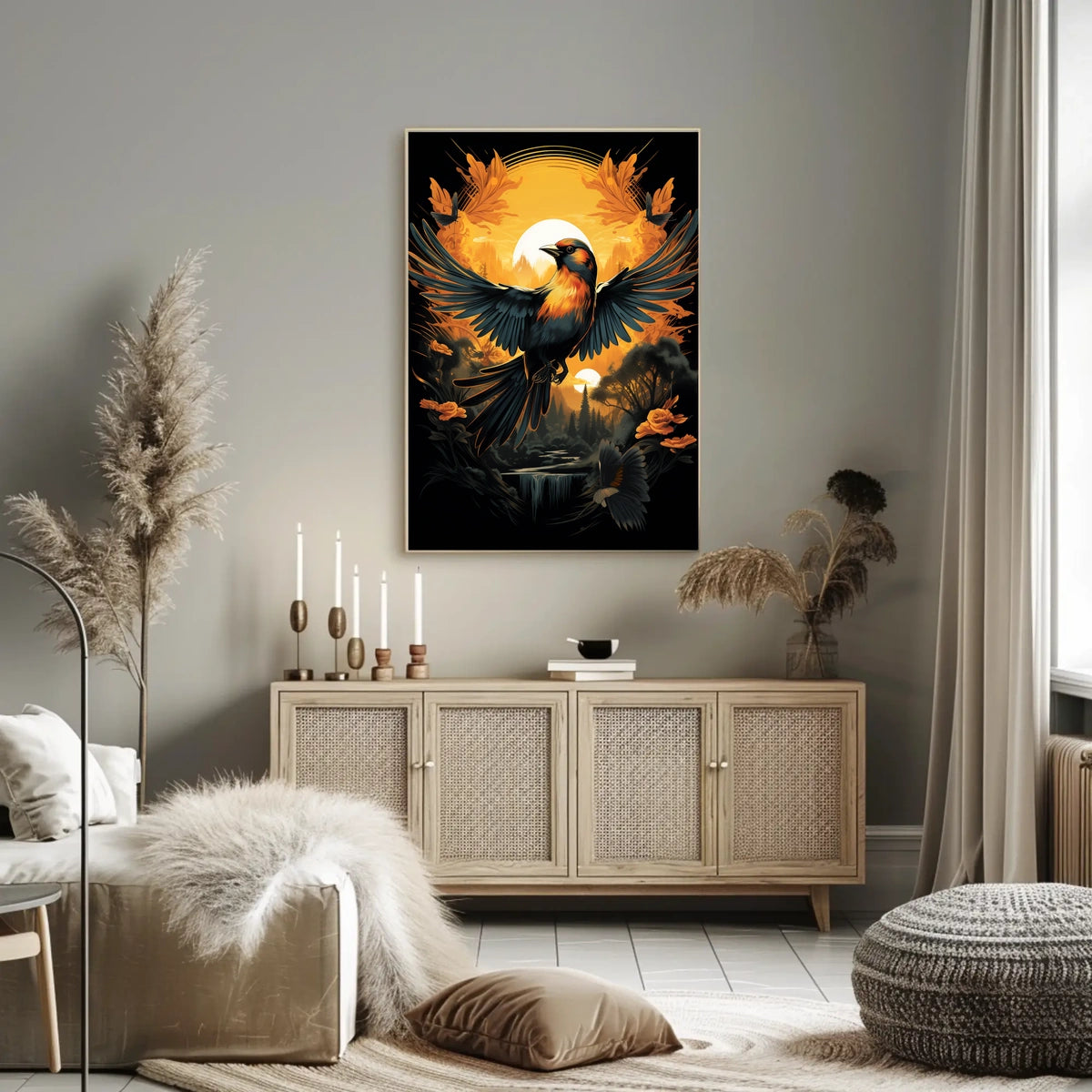 Sunset Symphony A BirdS Journey Poster