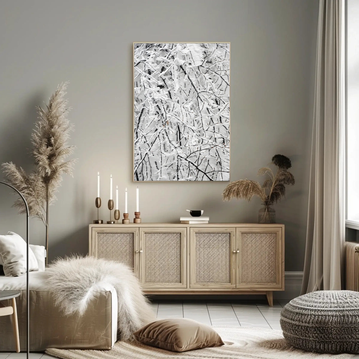 Winter Woodland Serenity: Abstract or Artistic Poster