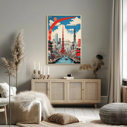 Tokyo's Vibrant Fusion in Travel Poster