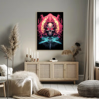 Menacing Skull Artistic Design Abstract Poster