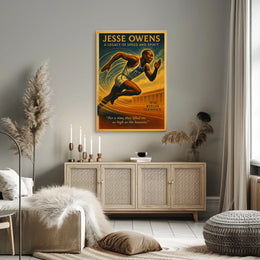 Jesse Owens Vintage Olympic Triumph Art Poster