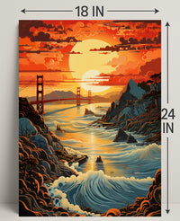 Sunset Over The Golden Gate Poster