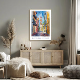 Vibrant Dominican Republic Street Scene Urban or Cityscape Poster PosterGoat