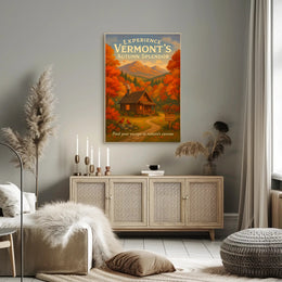 Vermont Autumn Scenic Poster Wall Art Print