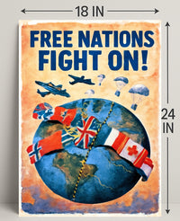 Free Nations Unite Poster PosterGoat