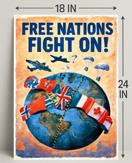 Free Nations Unite Poster PosterGoat