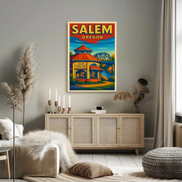 Salem Oregon Riverfront Carousel Poster