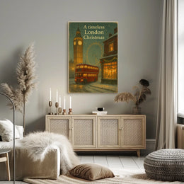 London Christmas Timeless Vintage Cityscape Travel Lovers Holiday Decor Museum Quality Poster