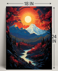 Majestic Mountain Sunset Poster
