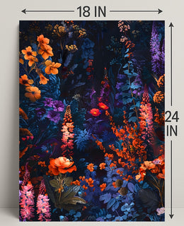 Vibrant Enchanted Floral Scene Artistic Poster