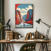 Sumidero Canyon Adventure Vintage Travel Poster
