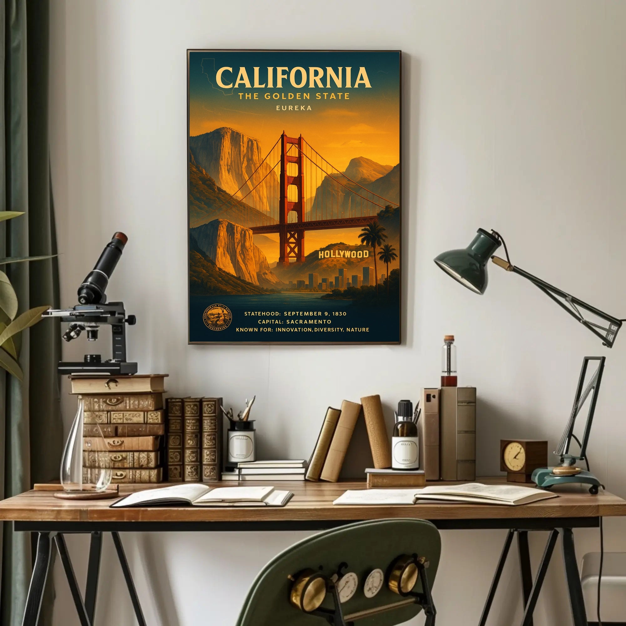California The Golden State Vintage Poster PosterGoat