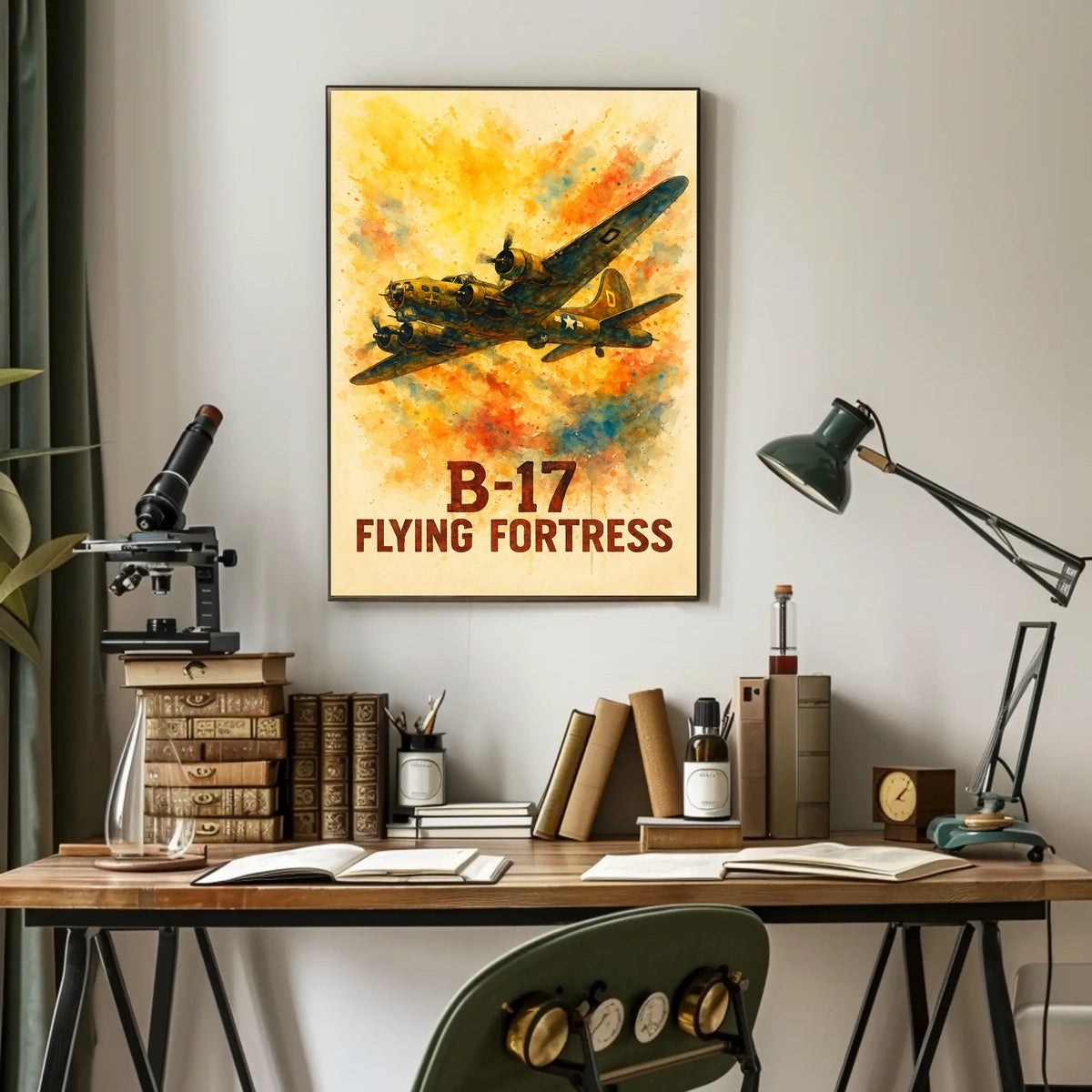 B-17 Flying Fortress Vintage Aviation Art Poster